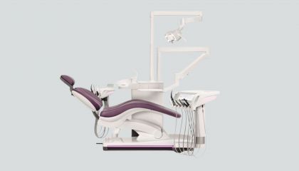 Dentsply Sirona AXANO mit Mundspülbeckenventil für zentrale Nassabsaugung Polsterfarbe: PRUNE